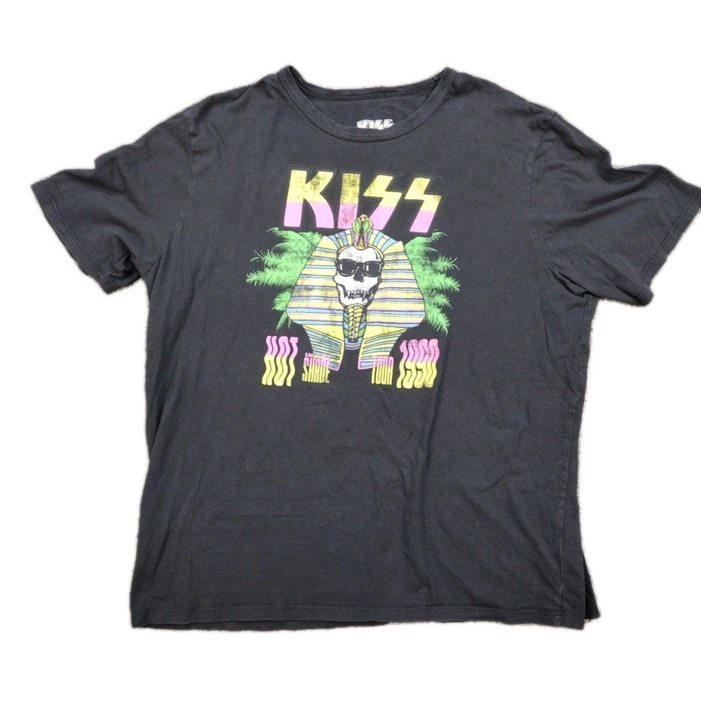 KISS Hot in the Shade 1990 Tour SS  T Shirt Official Reprod. Men's L/XL Black